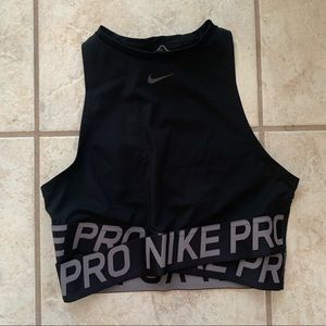 Nike pro black crop top